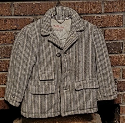 Casaco de lã antigo 1950 Hall American Child Robert Hall Sportsware tamanho infantil - Imagem 1 de 4