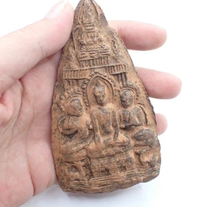 Thailand Phra AMULET votive handmade clay tablet Buddhist Asian trade collection - Picture 1 of 9