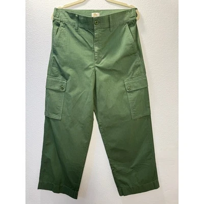 Pantalones cargo J Crew para mujer Ripstop verde oliva 28 tiro alto recto nuevos Foto 1 de 4