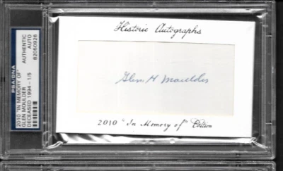 Glen Moulder Dodgers Debut 1946 2010 In Memory Of autograph d.1994 Psa - Image 1 of 2