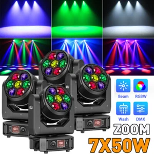 Bee Eye LED 7x50W RGBW Wash Zoom Moving Head Light Button Version Dj Disco KTV - Picture 1 of 18