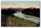 1914 Chemung River Mountain Bridge Waverly New York Ny Vintage Antique Postcard