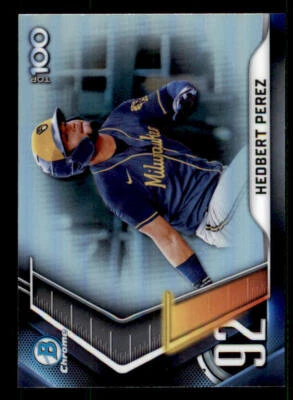 2022 Bowman Chrome Scouts Top 100 #BTP92 Hedbert Perez - Image 1 of 2