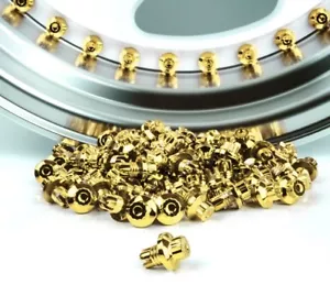 160 x 24k Gold Plastic Wheel Rivets Nuts Rim Lip Replacement Alloys - Picture 1 of 3