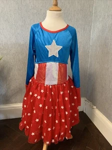 Girls fancy dress Marvel Captain America Age 7-8 Years - Picture 1 of 5