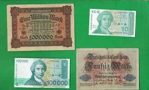 GERMANY & CROATIA 1914 - 1993 ~ 4 X PAPER MONEY LOT # 8701 (*-*) - Picture 1 of 2