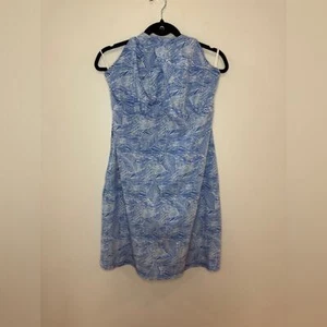 Pre-Owned MD Columbia PFG Blue Pattern Halter Dress - Picture 1 of 11
