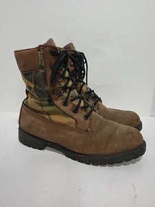 ROCKY BROWN LEATHER CAMOUFLAGE HUNTING MENS 9.5M BOOTS - Picture 1 of 6