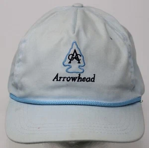 Vintage 1970s Arrowhead Golf Club Hat Duckster Blue Buckle Strapback Cap 1 Size - Picture 1 of 12