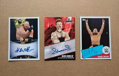 3 autographed WWE Topps cards - Kane Sheamus and Daniel Bryan 2011 2015 - Image 1 of 4