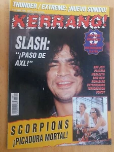 Kerrang 1995 Slash Scorpions Bon Jovi Skid Row Megadeth Pantera ACDC Slayer - Imagen 1 de 2