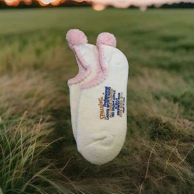 Ladies Low Cut Ankle Pink Pom Spalding Sports Socks Acrylic Orlon 90s 8-11 90s - Image 1 of 4