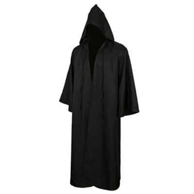 Medieval Velvet Hooded Cloak Wicca Long Robe Halloween Witchcraft Larp Capes US - Image 1 of 4