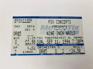 Nine Inch Nails Concert Ticket Fox St Louis 1994 Marilyn Manson & Jim Rose - Picture 1 of 4