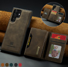 Étui portefeuille amovible pour téléphone homme/femme en cuir aimant 2 en 1 pour iPhone/Galaxy