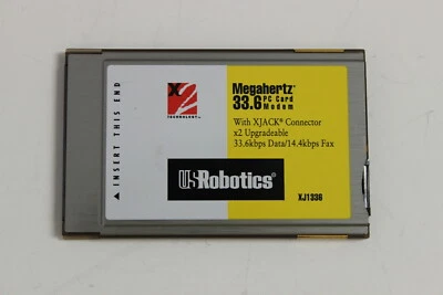 US ROBOTICS XJ1336 MEGAHERTZ 33.6K PC CARD MODEM WITH XJACK 33.6KBPS DATA/FAX - Image 1 of 4