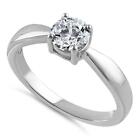 Sterling Silver Solitaire CZ Engagement Ring Gift Boxed