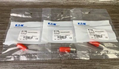 Lot of 3 Eaton E22LEDT024RN 24V 22.5 mm Red LED Long Base Heavy-Duty A1 Series - Image 1 of 2