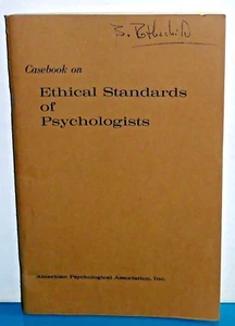 Casebook on Ethical Standards of Psychologists (Amer Psych Assn, 1974) PB - Picture 1 of 4