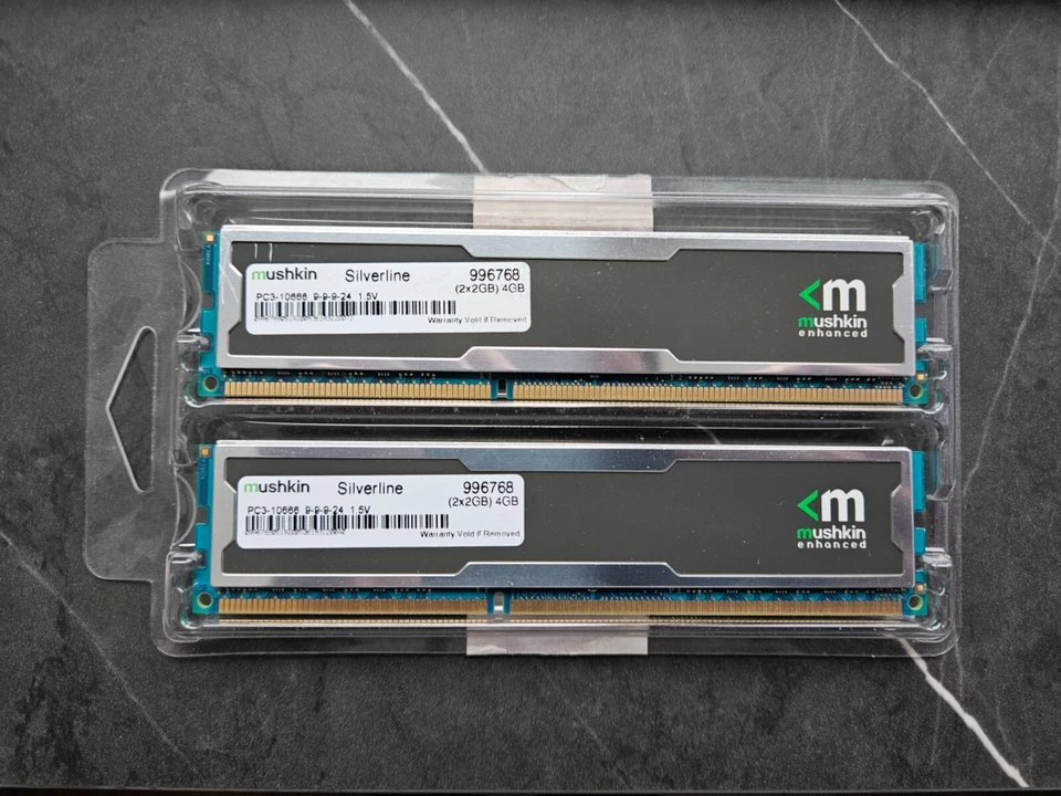 Mushkin Silverline DDR3 RAM - 2x 2GB (4GB Total) - PC3-10666 9-9-9-24 - Image 1 of 1