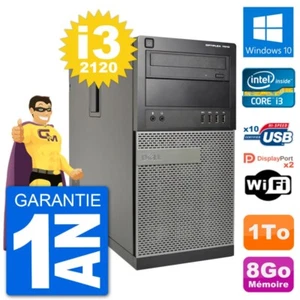 PC tour DELL 7010 Intel Core i3-2120 RAM 8Go Festplatte 1To Windows 10 Wifi - Bild 1 von 3