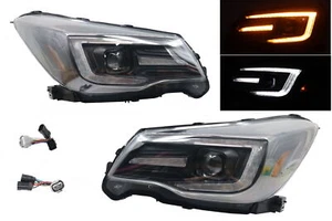 For~2014-2016~Subaru Forester Halogen Led projector Black Headlights Headlamps - Picture 1 of 8