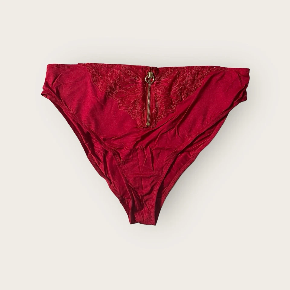 Panty descarado de pierna alta Lane Bryant Cacique 26/28 cremallera frontal rojo (8465) Foto 1 de 1