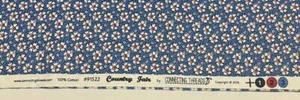 2018 Connecting Threads COUNTRY FAIR Cotton Fabric1 YARD Blue Small Flowers - Picture 1 of 2