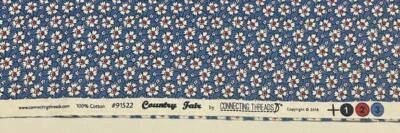 2018 Connecting Threads COUNTRY FAIR Cotton Fabric1 YARD Blue Small Flowers - Image 1 of 2