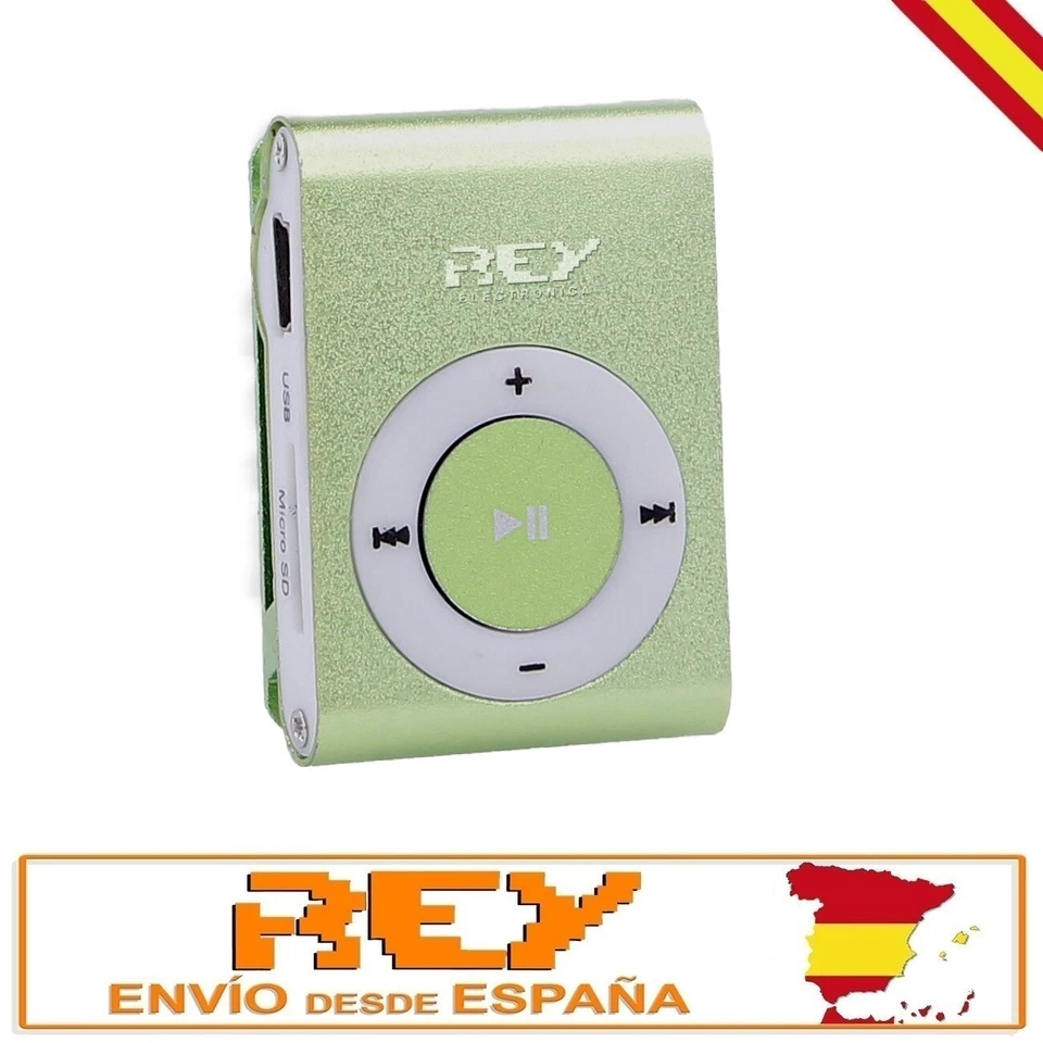 Reproductor MP3 CLIP Compatible con MicroSD de hasta 8 Gb. Color Verde vr - Imagen 1 de 4