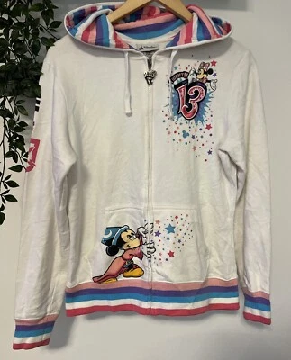 Disney Parks Hoodie Minnie Mouse 2013 Full Zip White Adult Size Medium - Image 1 of 4