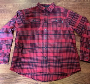Woolrich Flannel Shirt Men's Size XL Red Black Buffalo Plaid Checked Long Sleeve - Picture 1 of 10