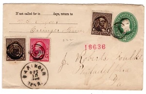 Caringer TN (Monroe DSB) SM-Banknoten auf Post ganze registrierte ausgefallene Rückseite - Bild 1 von 2