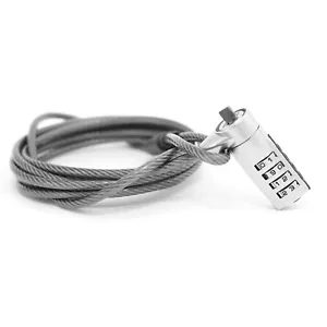 Notebook Laptop Zahlenschloss Diebstahlsicherung mit 1 m robustem Stahlseil Ø3mm - Bild 1 von 1