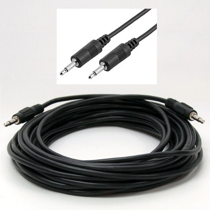 Lot5 20ft long 1/8"MONO Male-M,3.5mm Plug,Audio Patch/Cable/Cord/Wire 2conductor - Image 1 of 1