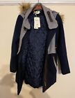 Men’s size Large Navy & Grey Hooded Duffle Coat From Beautiful Love
