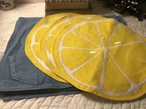 ๐ Tovagliette 8 Denim con Fette di Limone Abbinate Luminose con Appello Estivo!! - Foto 1 di 9