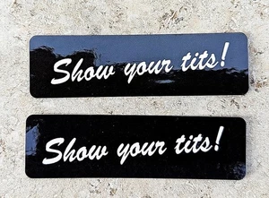 Show Your Tits! Biker 2 Pcs.Aufkleber Decals Stickers Helmaufkleber Harley - Picture 1 of 1