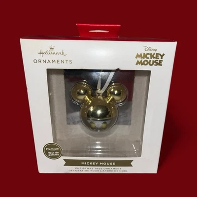 Premium Hallmark Disney Mickey Mouse Icono METAL Oro Bola Adorno Nuevo en Caja Foto 1 de 4