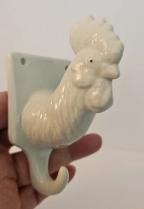 Gancio grembiule da parete gallo casale porcellana ceramica bianca gancio grembiule - Foto 1 di 14