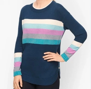Neu mit Etikett T by Talbots Pullover Gr. L gestreift bunt Baumwolle Wolle Strick weich Chenille - Bild 1 von 8