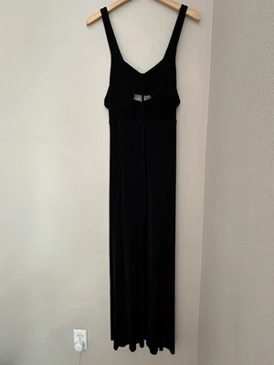 Maxi Vestido Free People Negro Tejido Hipnotizado Negro Tirantes Recorte Talla L, Boho Foto 1 de 4