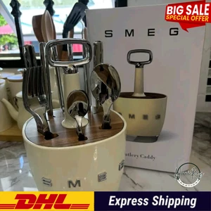SMEG Cutlery Caddy Holder Cutlery Set for 6 Limited Edition Vintage DHL SHIP - Picture 1 of 29