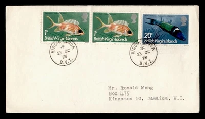 DR WHO 1976 年英国维尔金岛屿鱼对 VIRGIN GORDA 到 JAMAICA M56677 — 第 1/2 张图片