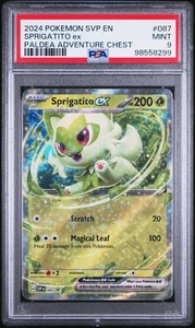 2024 POKEMON SVP EN-SV BLACK STAR PROMO #087 SPRIGATITO EX PSA 9 - Imagen 1 de 2