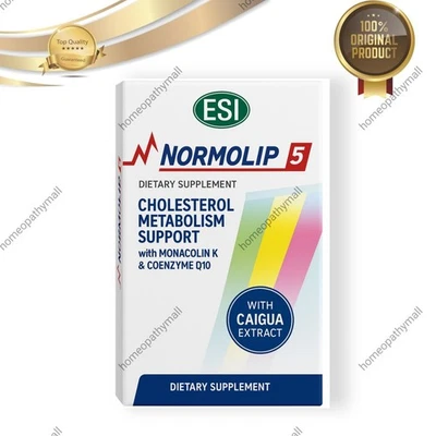 NORMOLIP 5 – Supporto cuore, colesterolo e glucosio – CoQ10, lievito rosso... - Immagine 1 di 4