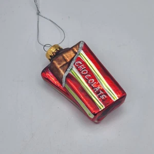 Barra de chocolate de vidrio soplado adorno de Navidad - Imagen 1 de 3
