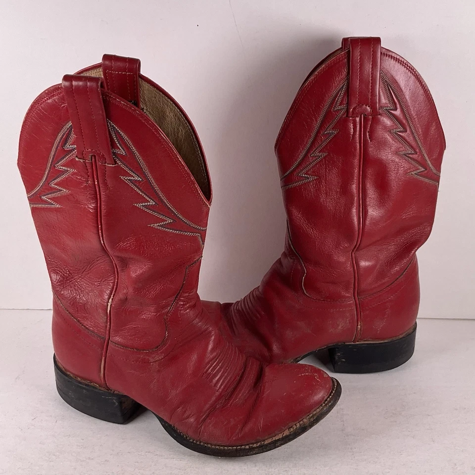 Botas de Vaquero Panhandle Slim by Sanders De Colección Rojas Para Mujer Talla 5 B Western Foto 1 de 4