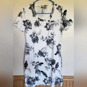 Tommy Bahama Damen weiß grau Blumen T-Shirt Kleid Größe Small - Bild 1 von 3