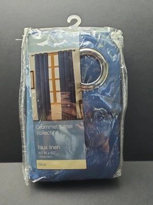 Essential Home втулка панель коллекции искусственного льна синий 40 «X 63» только 1 панель  - Изображение 1 из 4